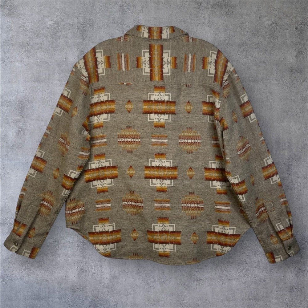 Pendleton Beige And Orange Button Down Shirt - image 3